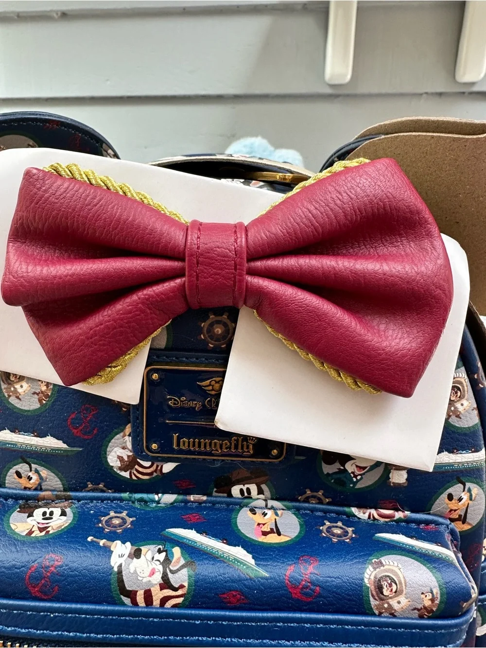 Loungefly Kids Navy Disney Mickey Bow Mini Cruiselines Backpack